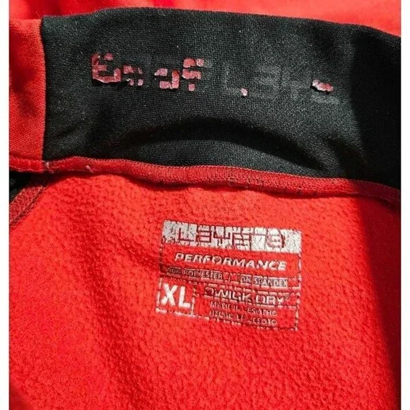 Layer 8 Performance Quick Dry Base Layer LS Red/Black Mock Neck Shirt Sz XL - Picture 4 of 4